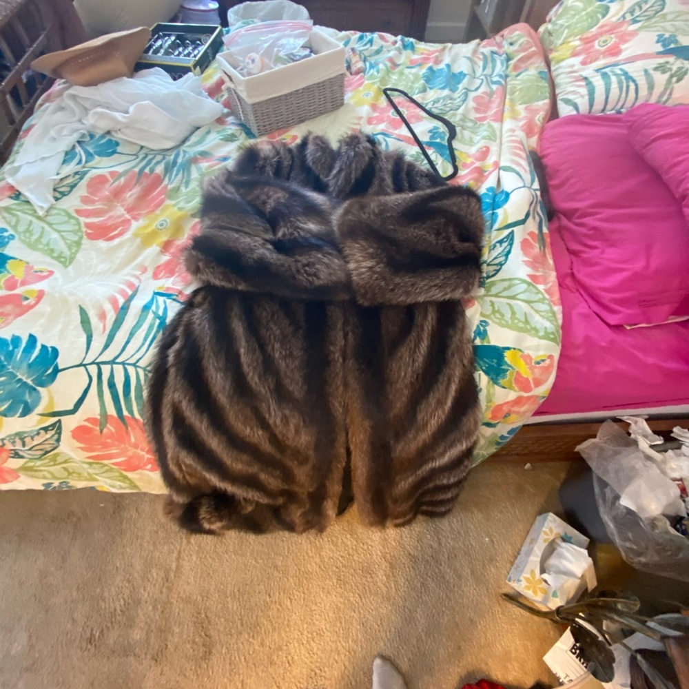 Raccoon fur coat
